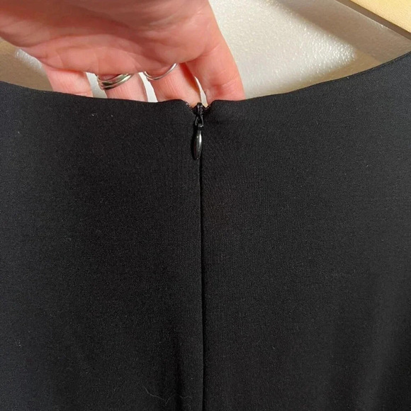 CK Bradley Ponte Marilyn Dress Size Large Black Bell Sleeves Travel Work Office - Picture 7 of 10
